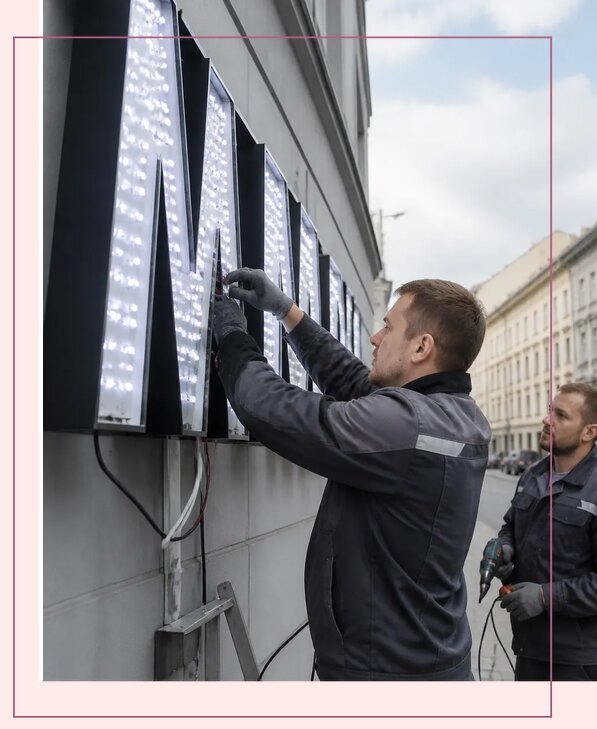 Изготовление и монтаж светодиодных LED вывесок в Кинели