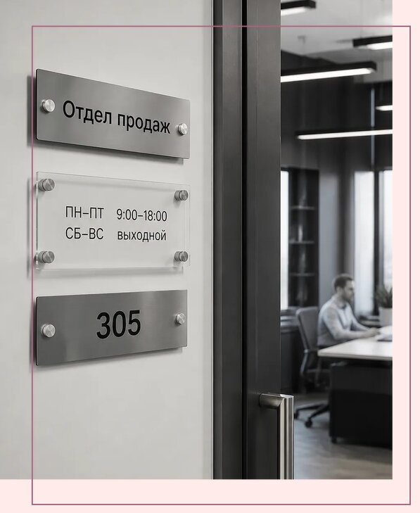Офисные таблички на дверь в Кинели по цене от 4992 р. | Аванза-Кнл